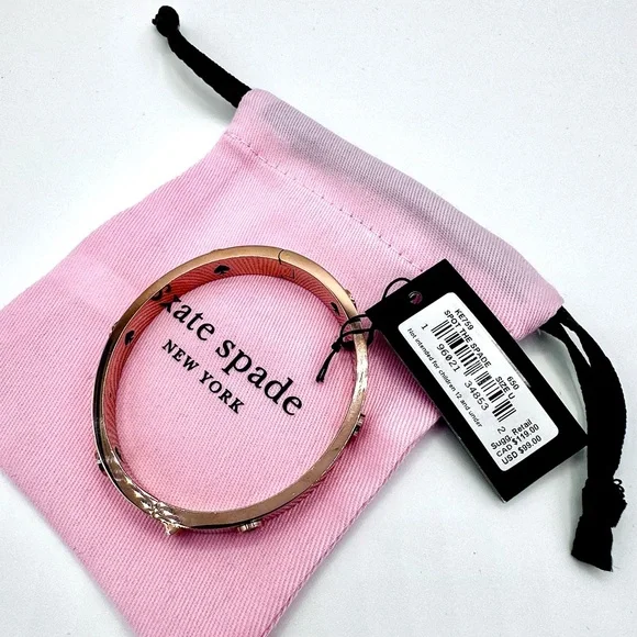 Kate Spade New York Gold Spot the Spade Hinged Bangle Bracelet NWT - Picture 4 of 5